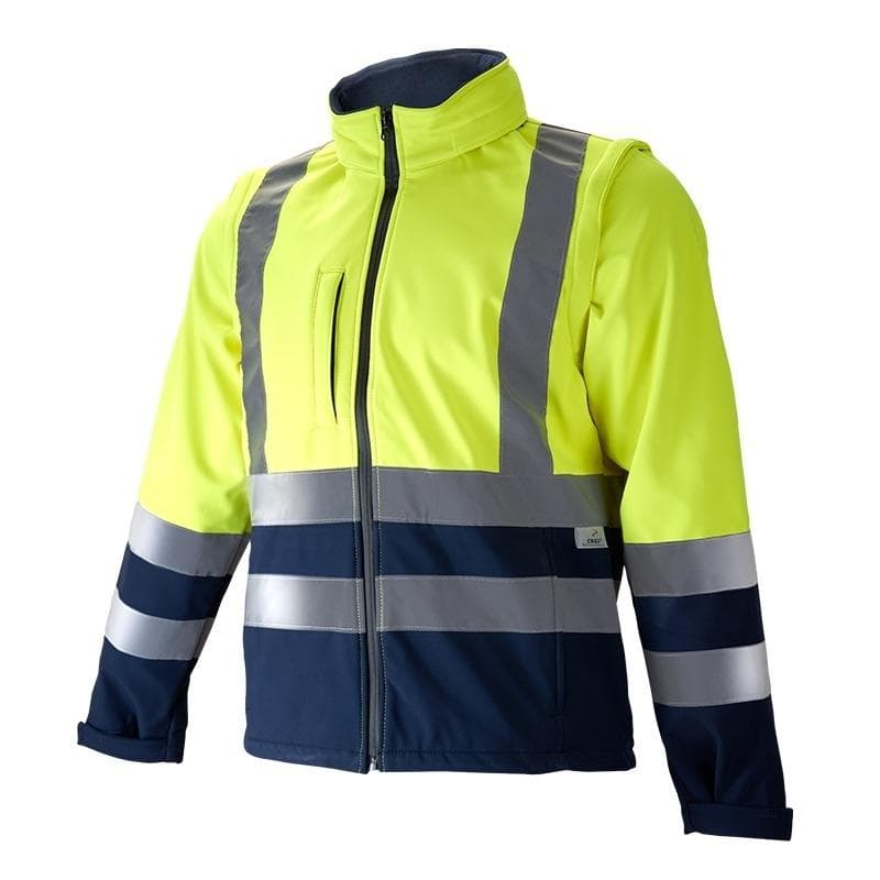 Chaqueta softshell alta visibilidad con mangas desmontables, modelo 1210 (chaquetas de alta visibilidad)