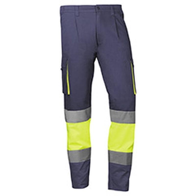 Pantalón elástico multibolsillos bicolor alta visibilidad con bandas reflectantes, modelo 910 MYKONOS (pantalones de alta visibilidad)