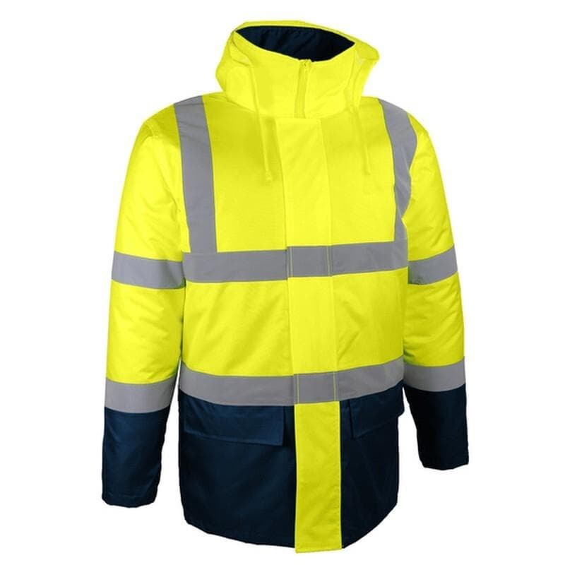 Parka alta visibilidad con forro y relleno de poliéster, modelo PARDA (parkas de alta visibilidad)